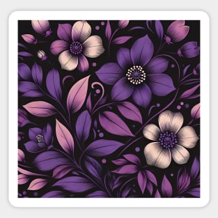 Violet Floral Illustration Sticker